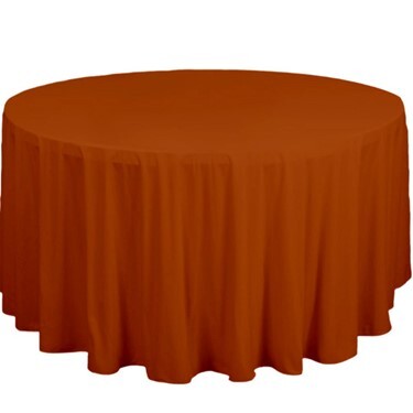 Hire Orange round tablecloth 